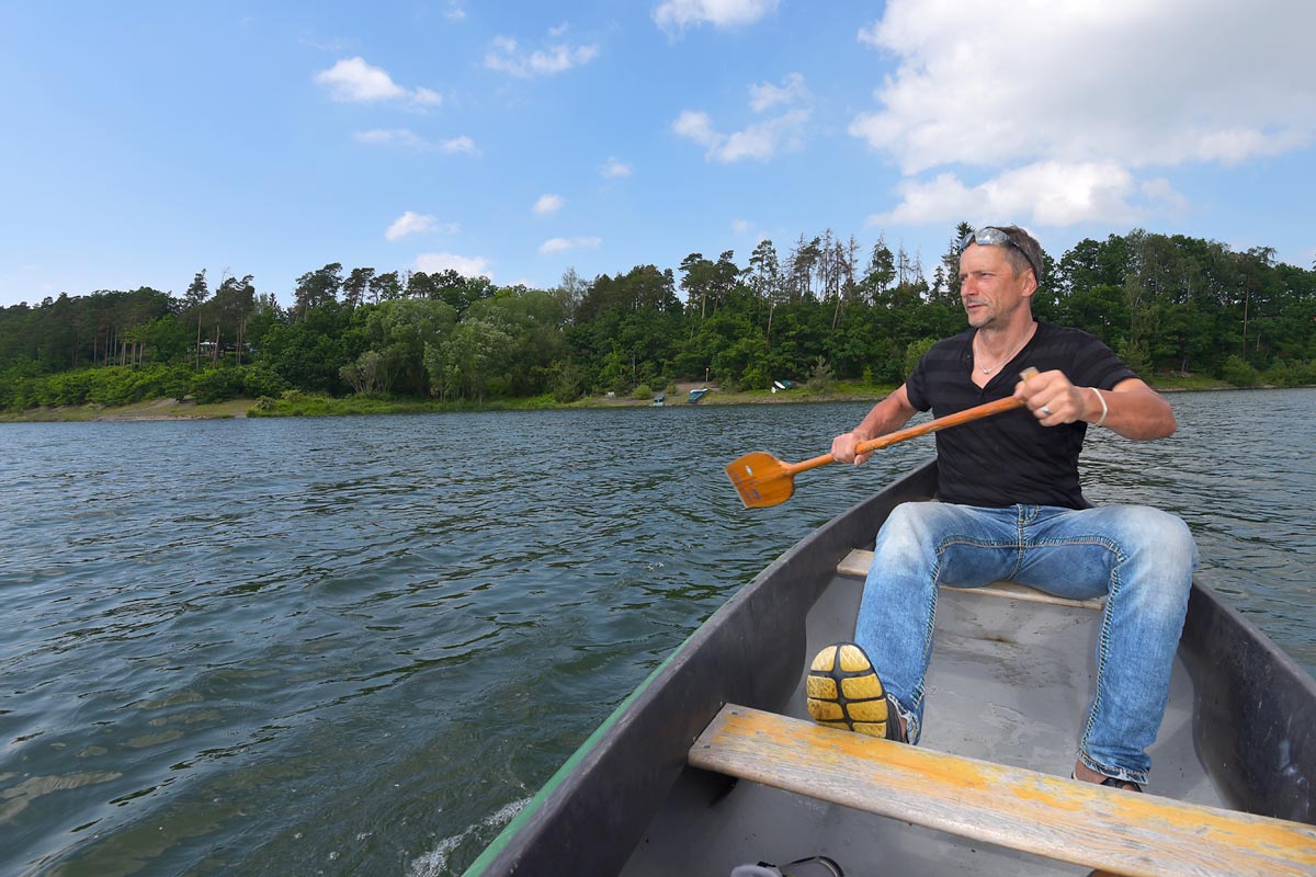 Kanu fahren auf der Talsperre Zeulenroda